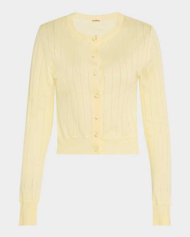 Pointelle Silk Cardigan